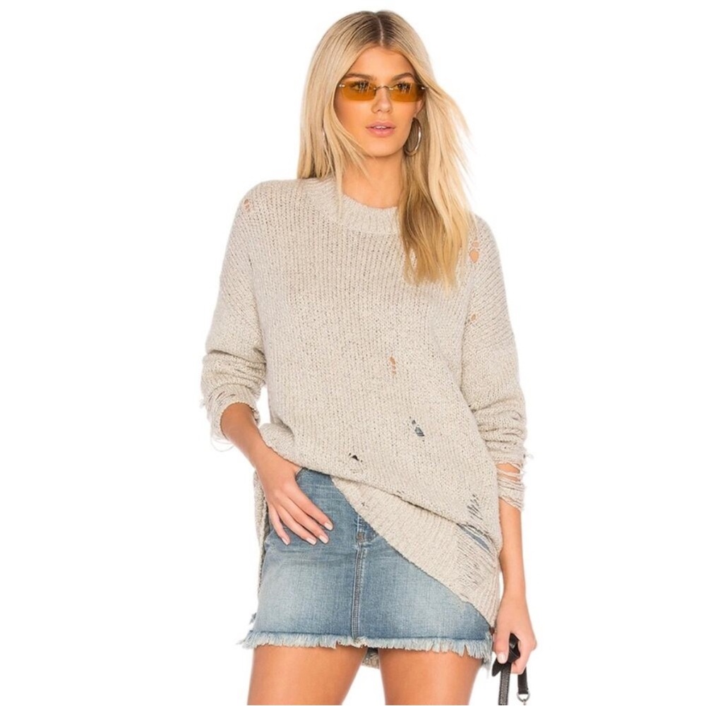 One teaspoon laddered whiskey distressed sweater